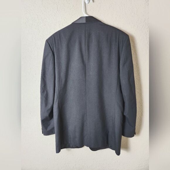Pierre Balmain Pure Wool Tuxedo Blazer Mens Black Size 43L - Picture 2 of 9